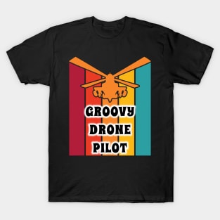 Groovy Drone Pilot Halloween Costume Party Retro Vintage 70s T-Shirt